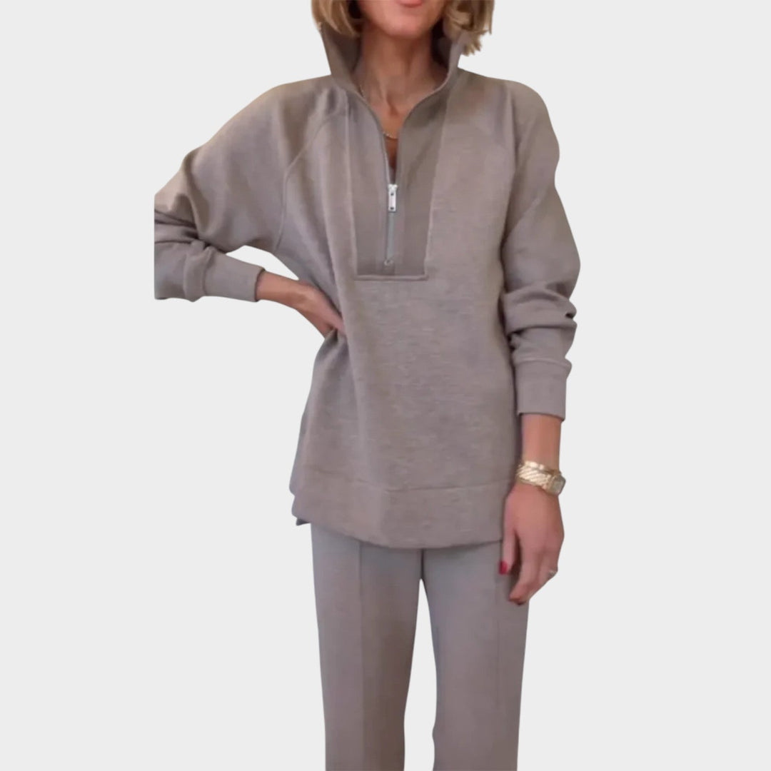 Ensemble de survêtement en maille pour femme, deux pièces, automne