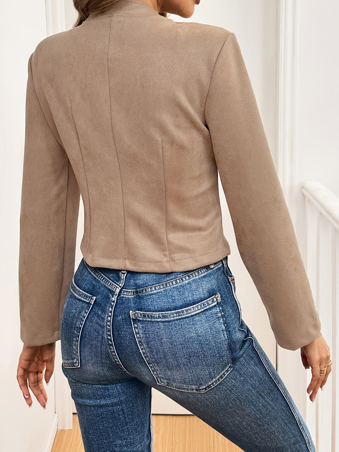 Maija | Elegant Women's Jacket with Stylish Synthetic Suede Button Detail and Double Row of Buttons