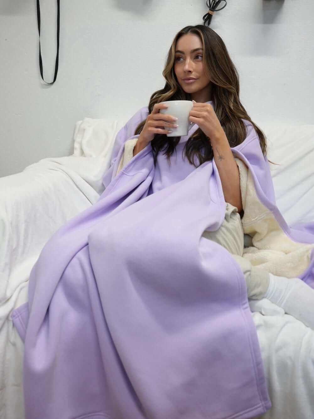Couverture à capuche oversize pour femme, plaid portable pour la fin de l’été et l’automne