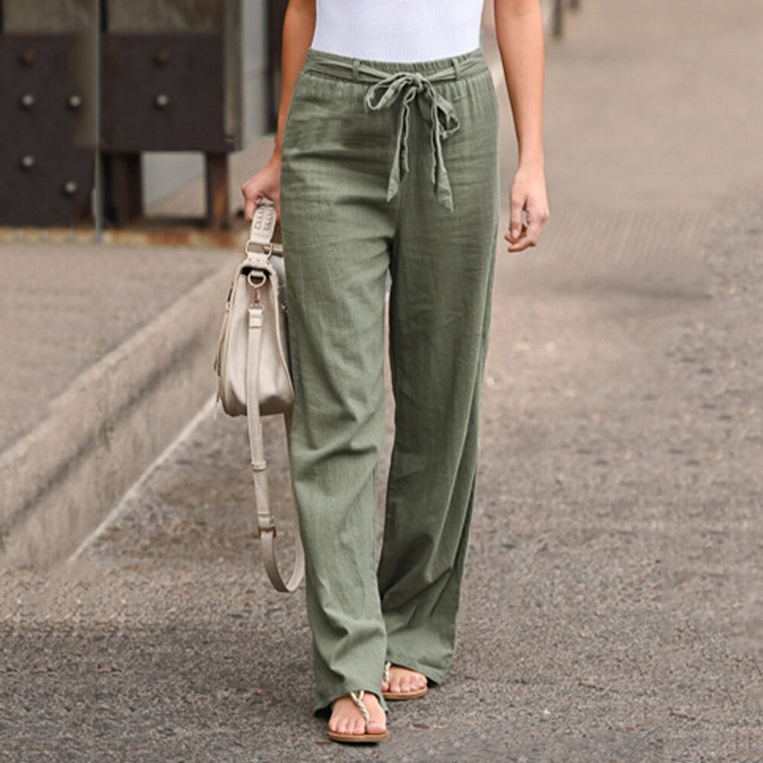 Elegant Florentine-style linen pants for women