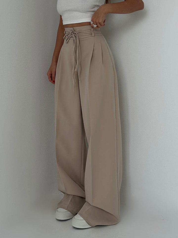 Women's wide-leg viscose trousers for autumn