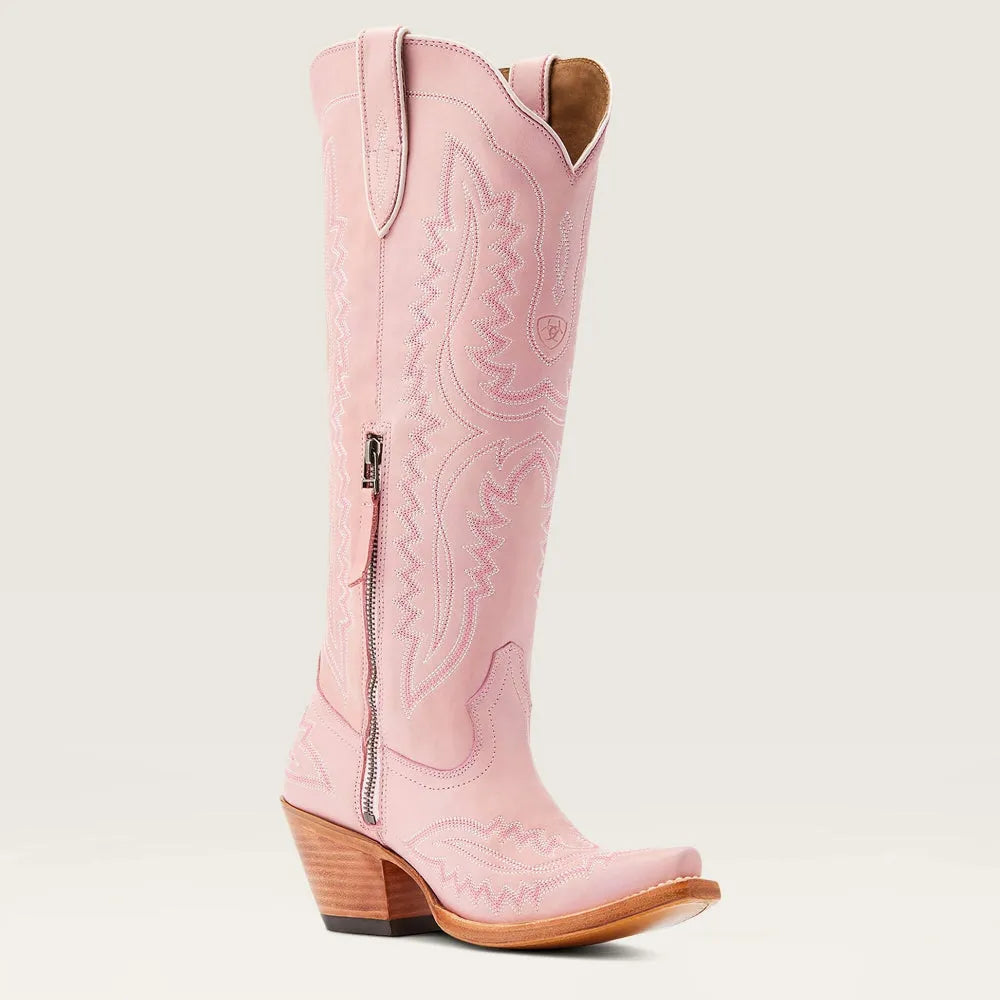 Bottes western femme en daim brodé avec talon cubain, style cowboy pour l’automne