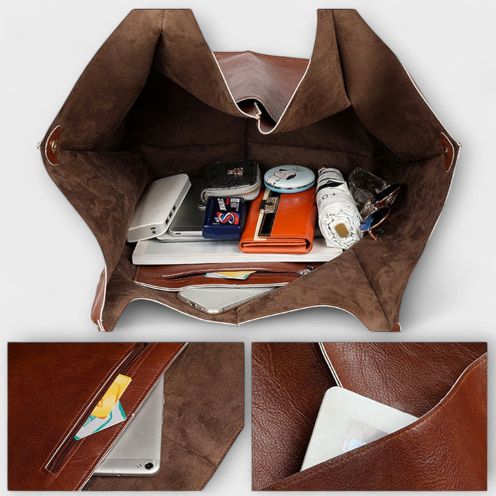 Sac de voyage week-end en cuir pour femme, spacieux, collection automne