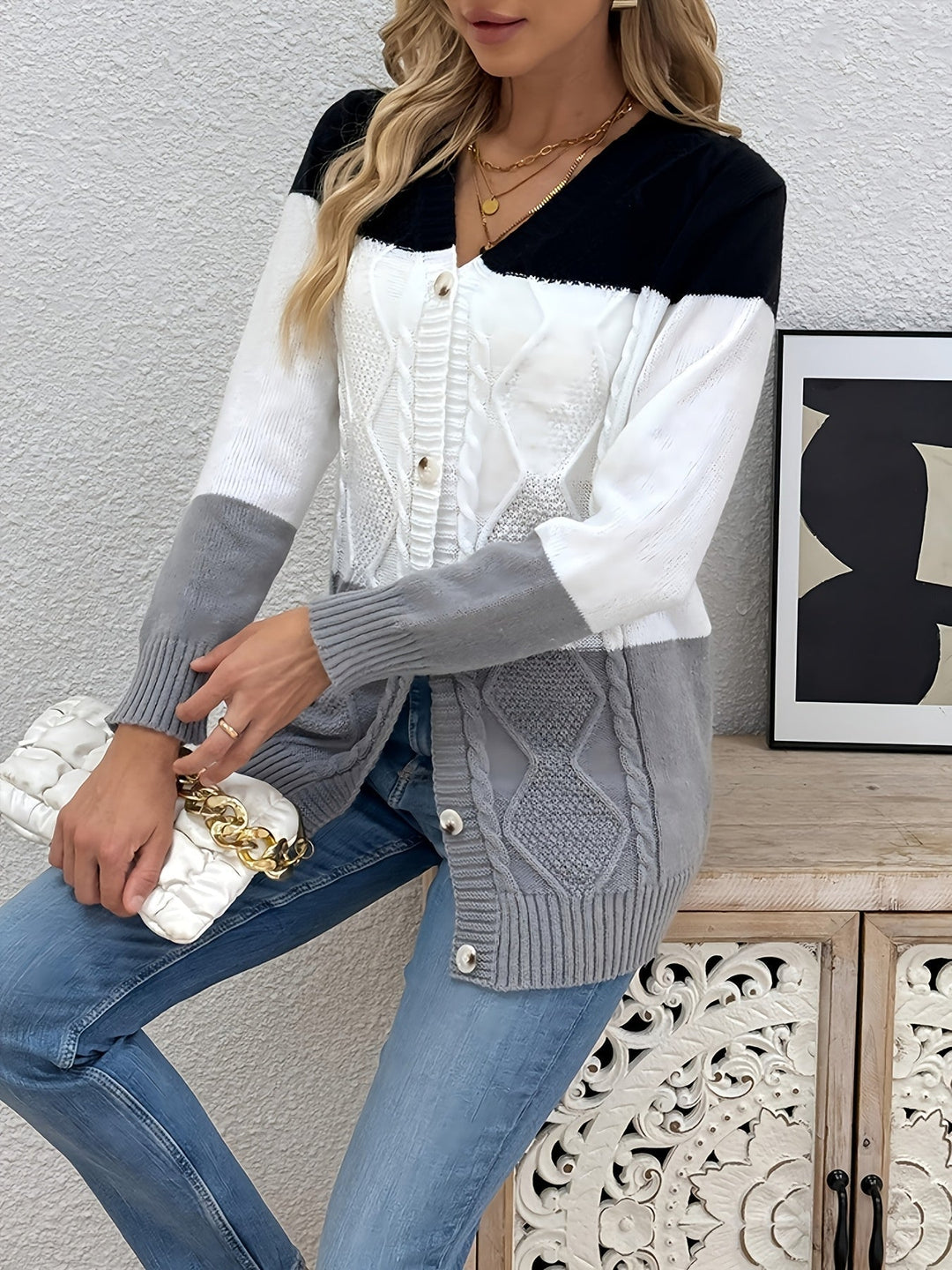 Gilet patchwork pour femme pour l'automne et l'hiver, élégant gilet matelassé