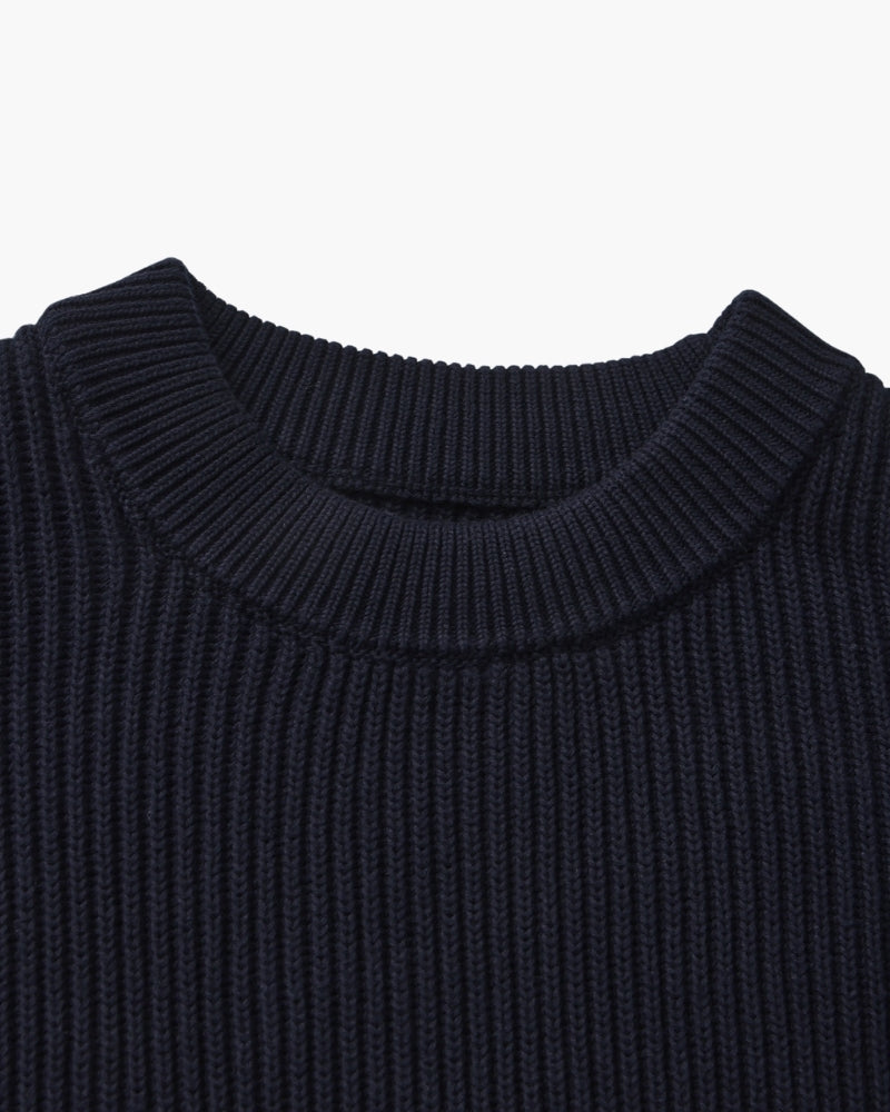 Pull homme en coton à col rond, à rayures, en maille pour l’automne