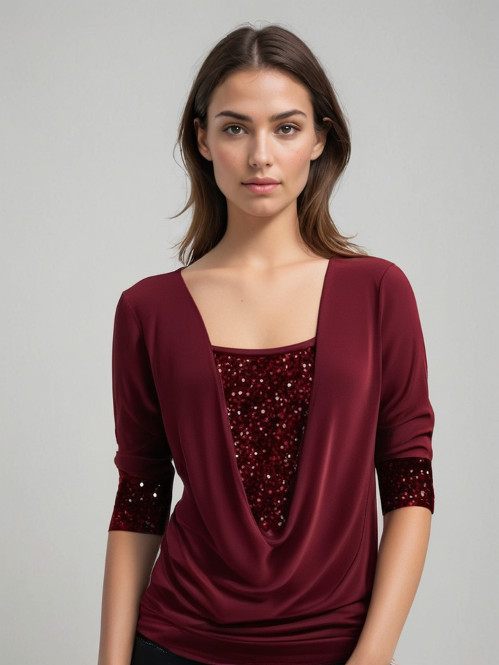 Carrie | Blouse Élégante et Stylée avec Col Drapé et Confort Optimal