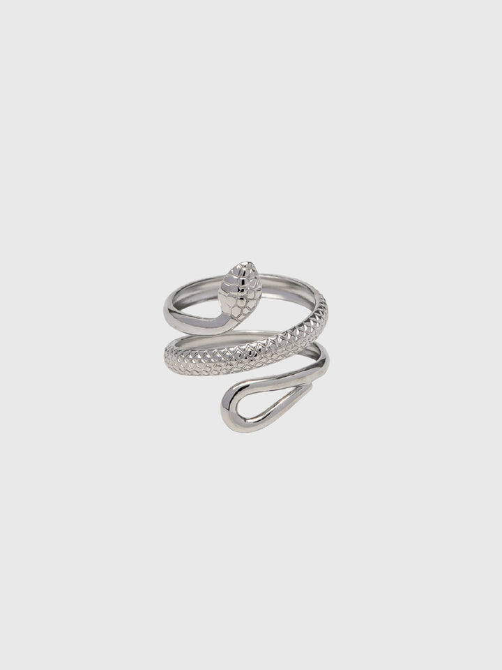 Bague femme réglable en forme de serpent, en acier chirurgical, style automnal