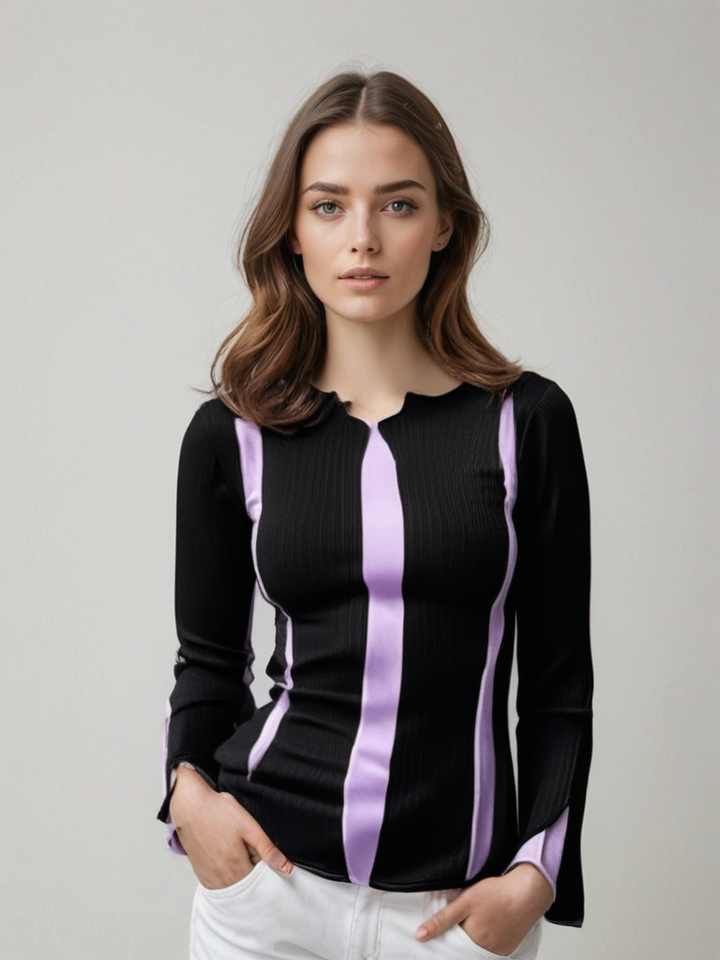 Mariska | Haut tricoté asymétrique à côtes pour un look unique et tendance