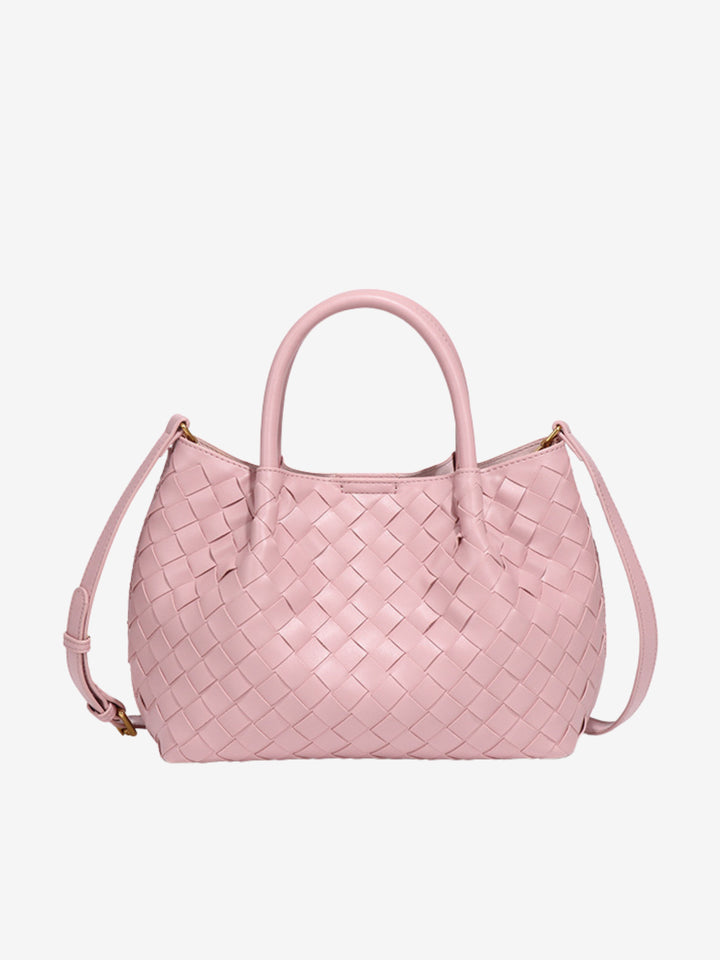 Grand sac à bandoulière pour femme en cuir tressé, collection automne