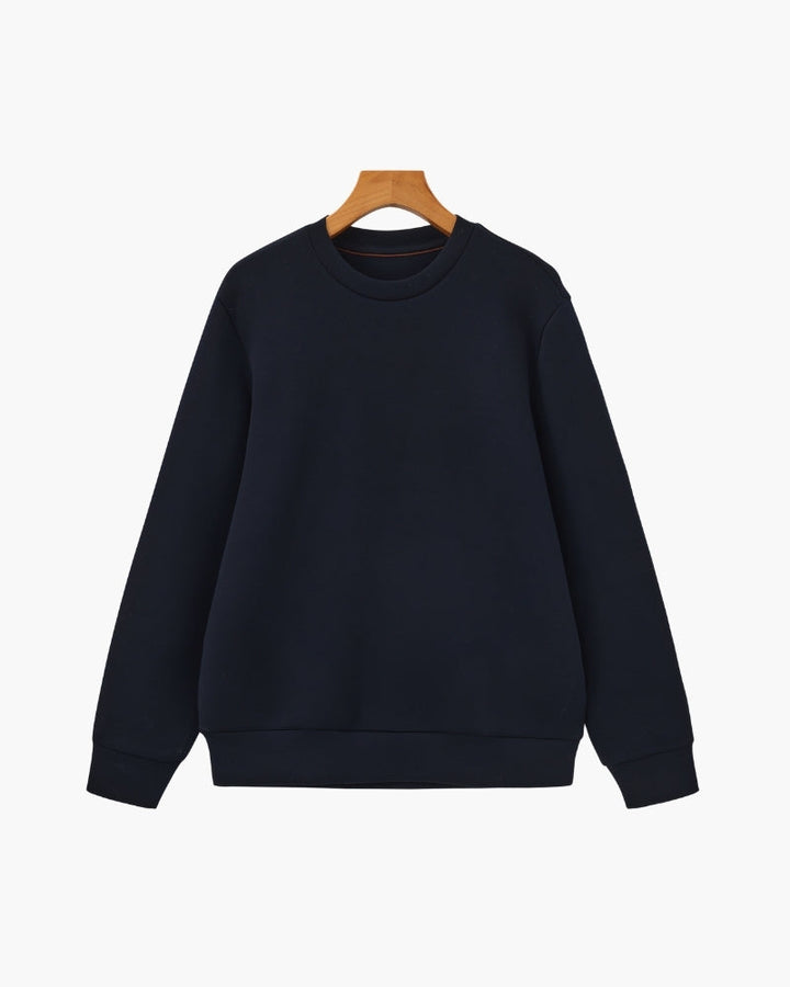 Men’s classic plain cotton sweatshirt with a crew neck, for autumn