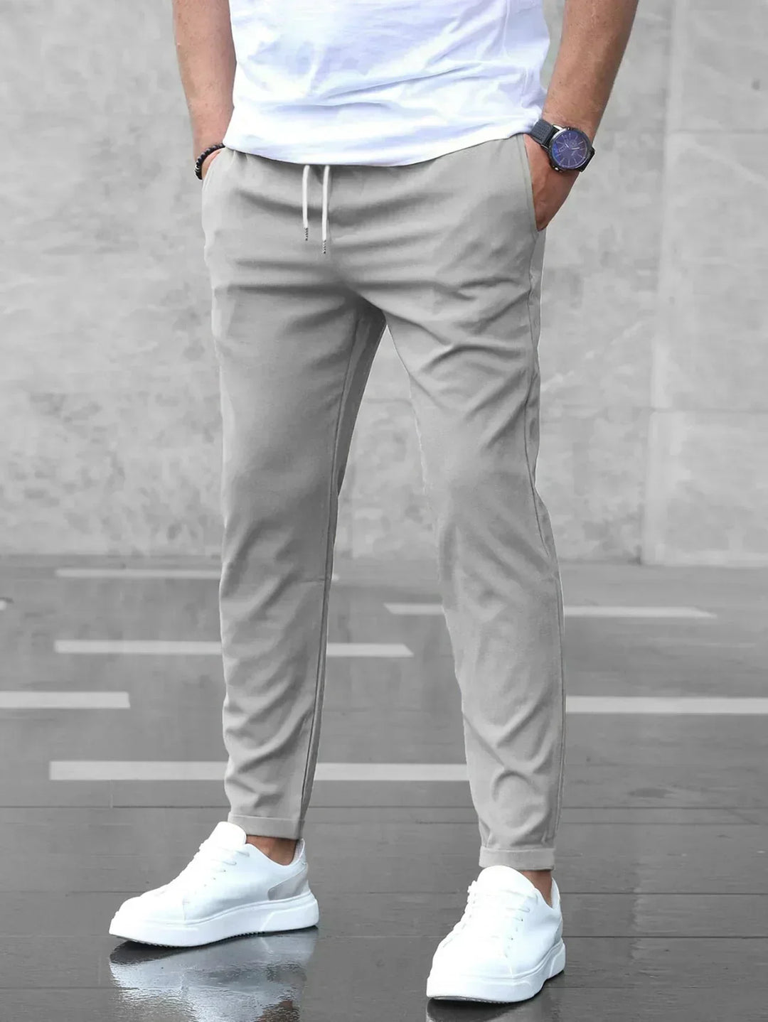Men's stretch cotton trousers for autumn