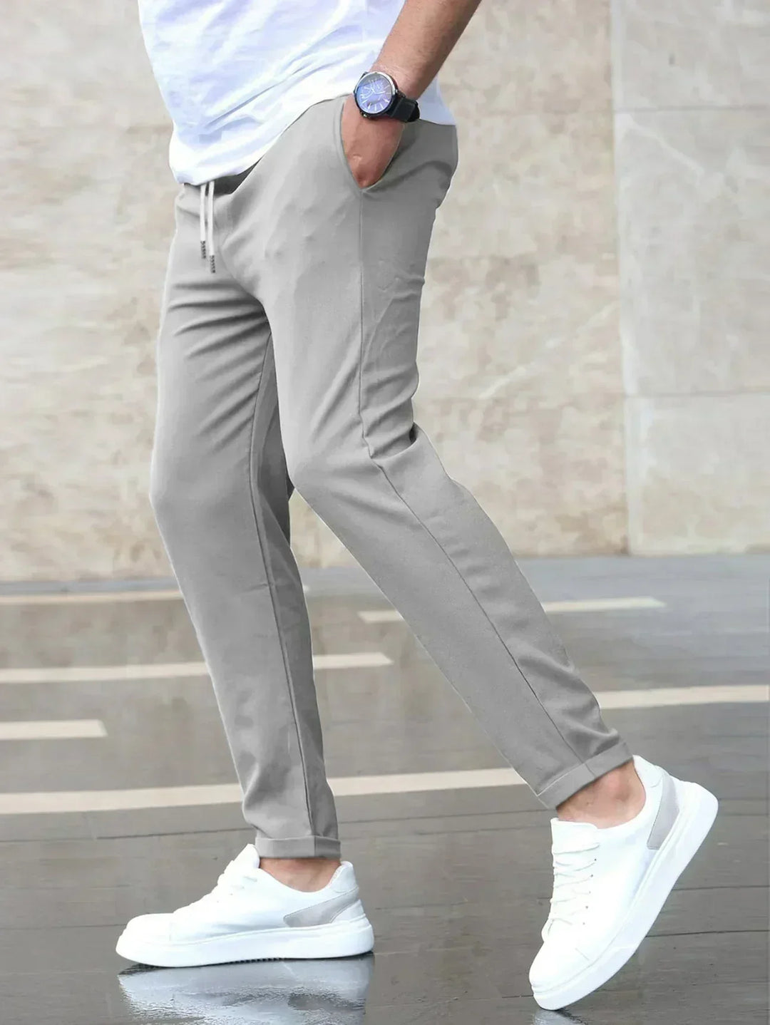 Men's stretch cotton trousers for autumn