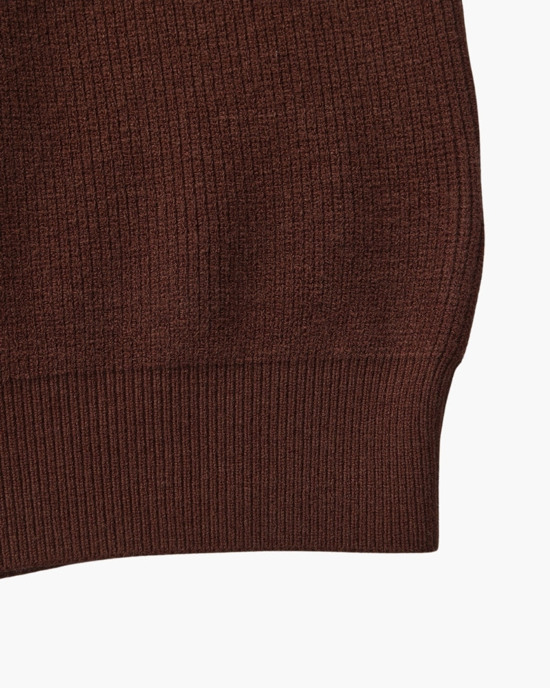 Pull en laine pour homme à col zippé, côtelé, style smart casual, automne