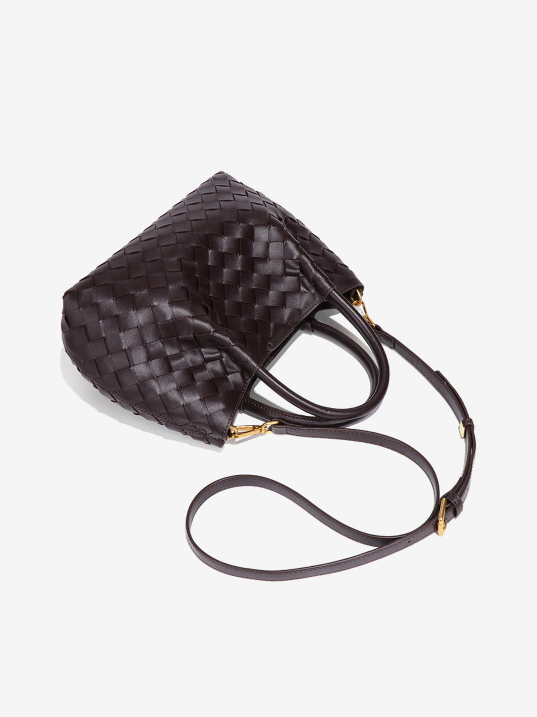 Grand sac à bandoulière pour femme en cuir tressé, collection automne