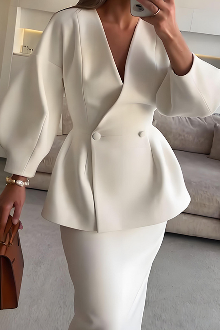Elegant autumn knit set for women, two pieces