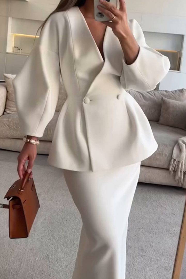 Elegant autumn knit set for women, two pieces