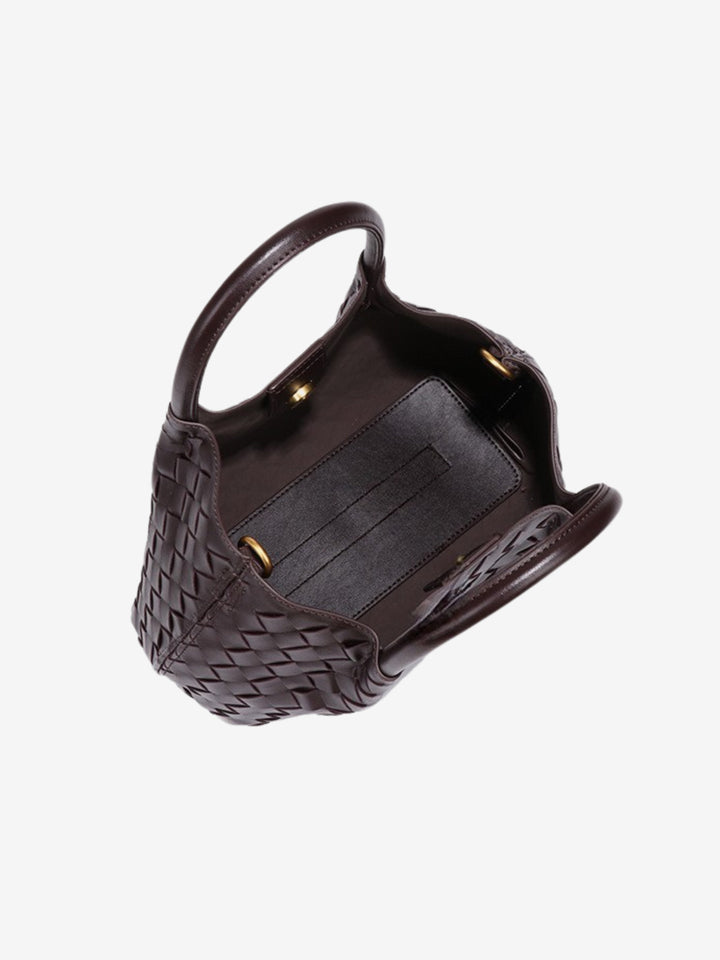 Grand sac à bandoulière pour femme en cuir tressé, collection automne