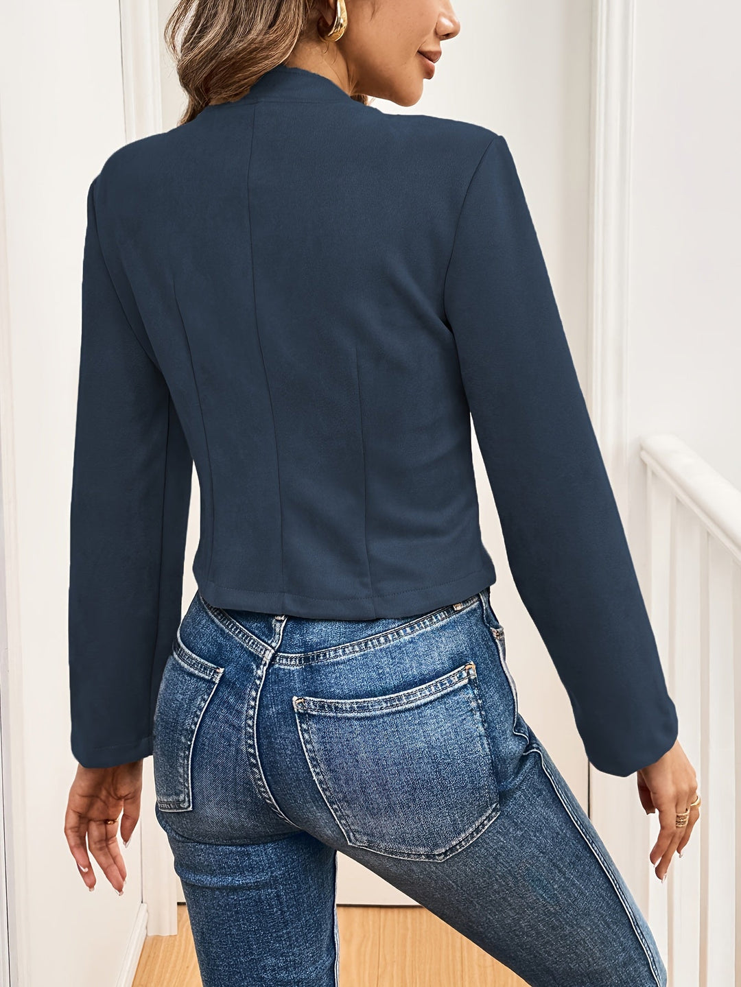 Maija | Elegant Women's Jacket with Stylish Synthetic Suede Button Detail and Double Row of Buttons