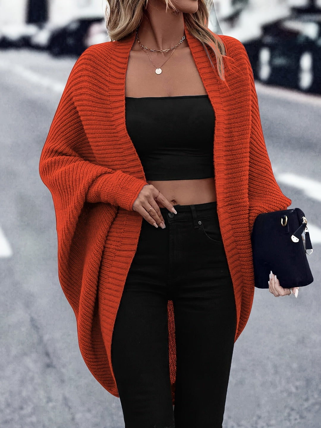 Women's oversized knitted vest for autumn, made from soft everyday knitwear