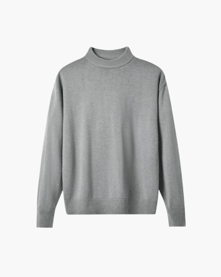 Pull homme en laine à col montant, chaud, en maille, pour l’automne
