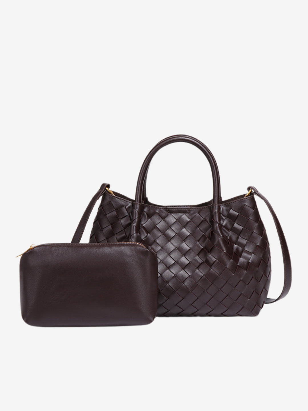 Grand sac à bandoulière pour femme en cuir tressé, collection automne