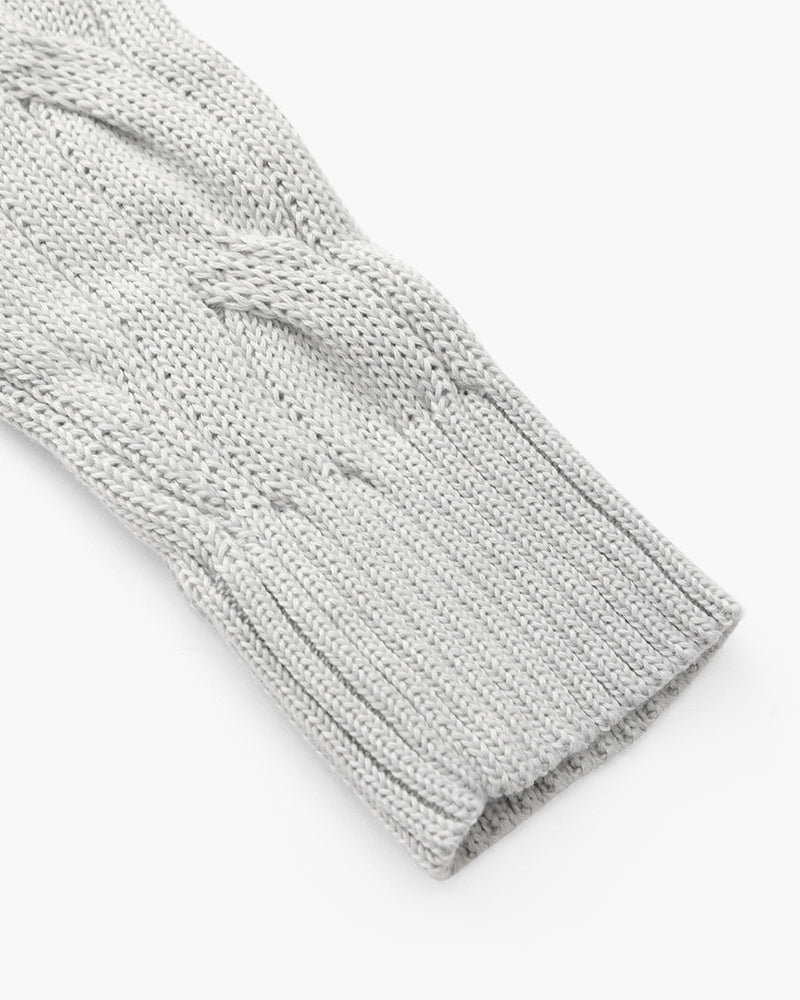 Pull homme en maille torsadée en coton, à col montant et fermeture éclair, pour l’automne