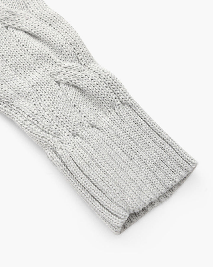 Pull homme en maille torsadée en coton, à col montant et fermeture éclair, pour l’automne