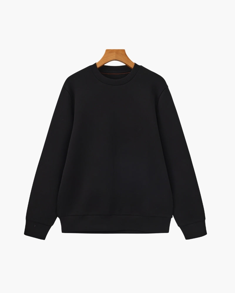 Men’s classic plain cotton sweatshirt with a crew neck, for autumn
