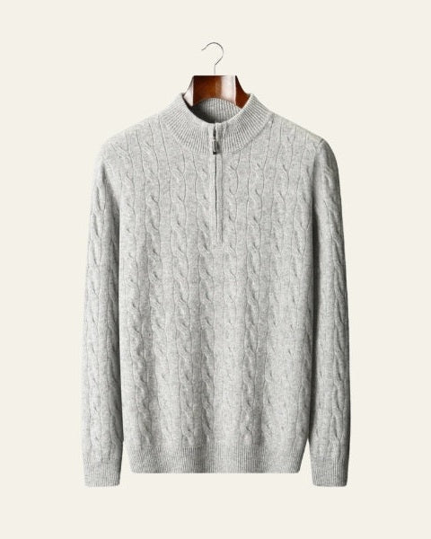 Pull homme en laine mérinos pour l’automne, pull en maille à demi-zip