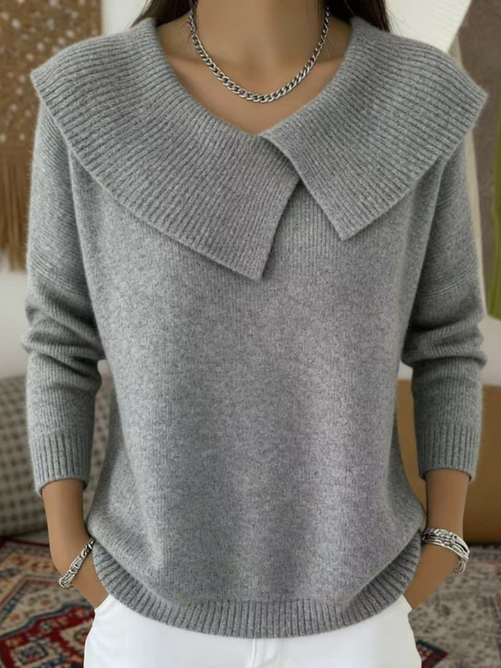 Pull femme en maille à col rond pour l'automne, pour des tenues quotidiennes