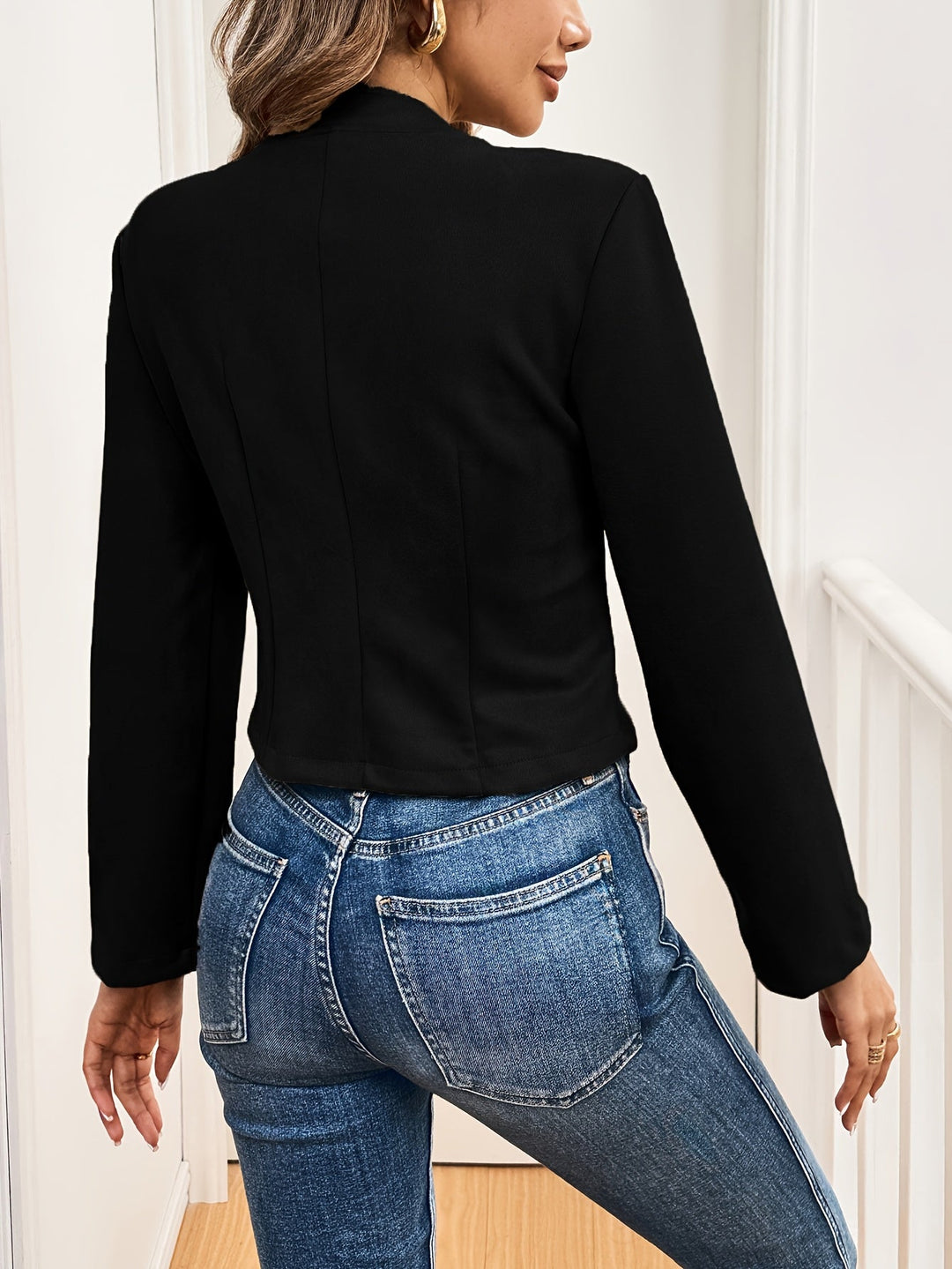 Maija | Elegant Women's Jacket with Stylish Synthetic Suede Button Detail and Double Row of Buttons