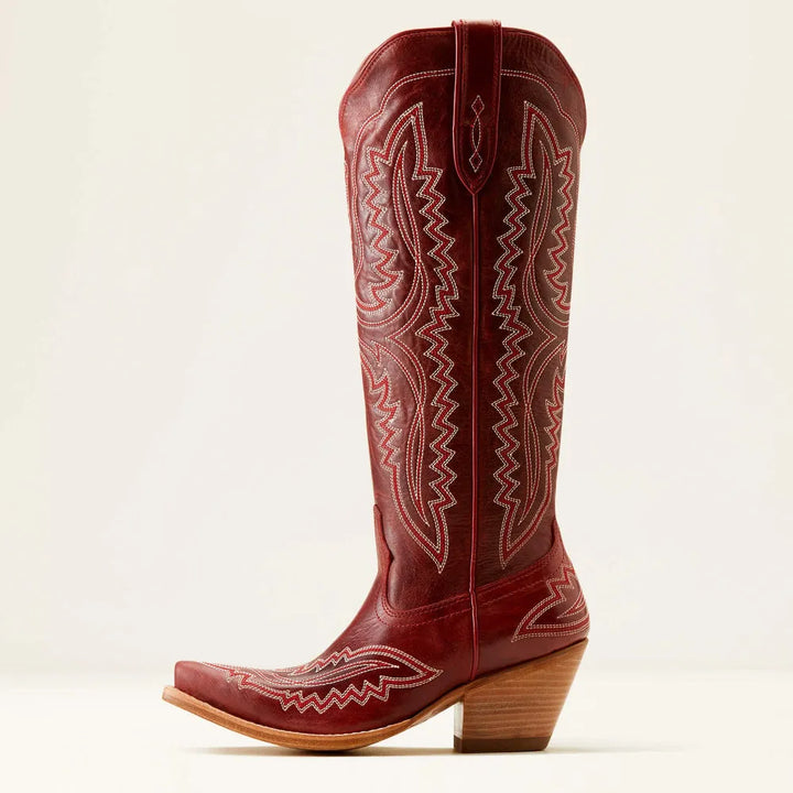 Bottes western femme en daim brodé avec talon cubain, style cowboy pour l’automne