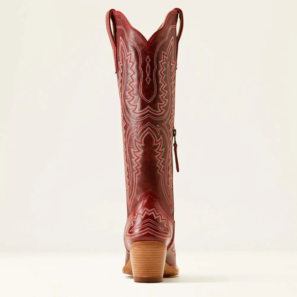 Bottes western femme en daim brodé avec talon cubain, style cowboy pour l’automne