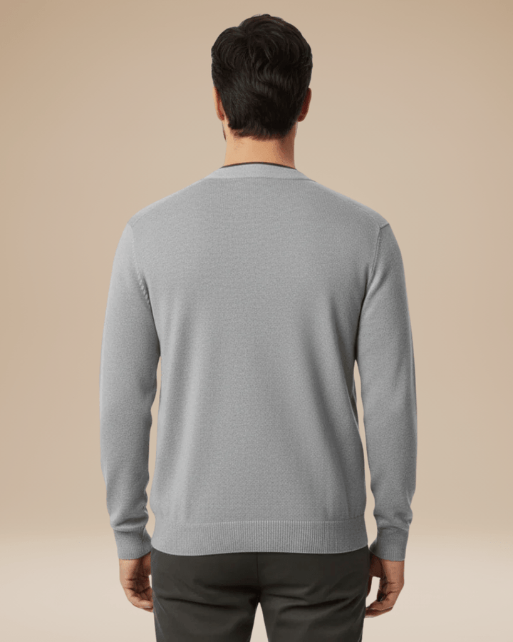 Cardigan homme en cachemire, pull d’automne boutonné à col en V