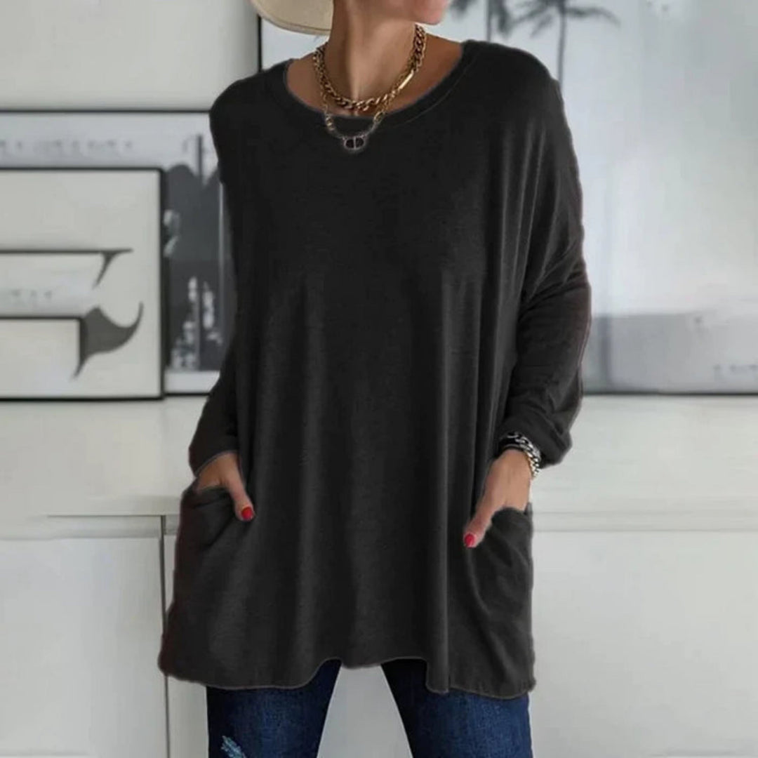 Pull oversize femme léger et confortable avec poches pour la fin de l’été et l’automne