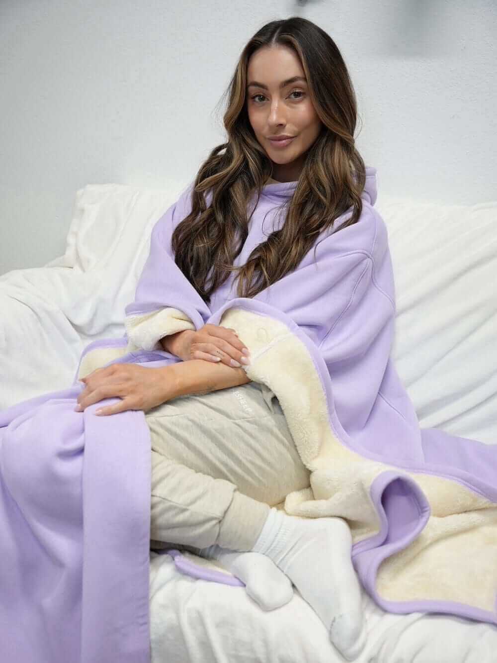 Couverture à capuche oversize pour femme, plaid portable pour la fin de l’été et l’automne