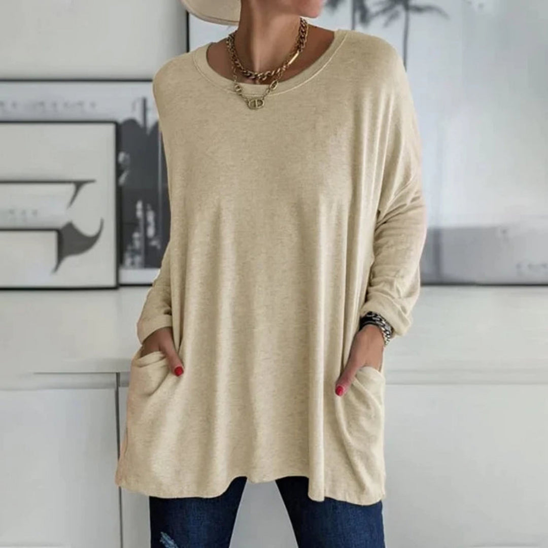 Pull oversize femme léger et confortable avec poches pour la fin de l’été et l’automne