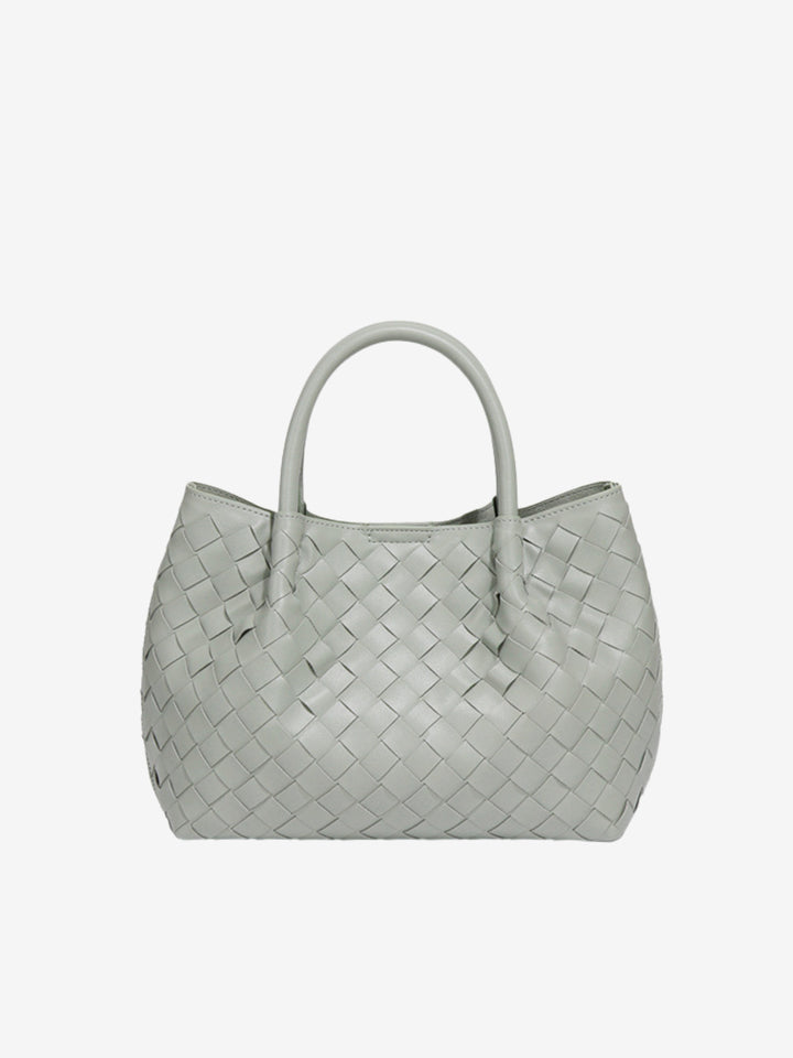 Grand sac à bandoulière pour femme en cuir tressé, collection automne