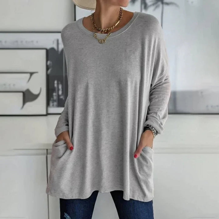 Pull oversize femme léger et confortable avec poches pour la fin de l’été et l’automne