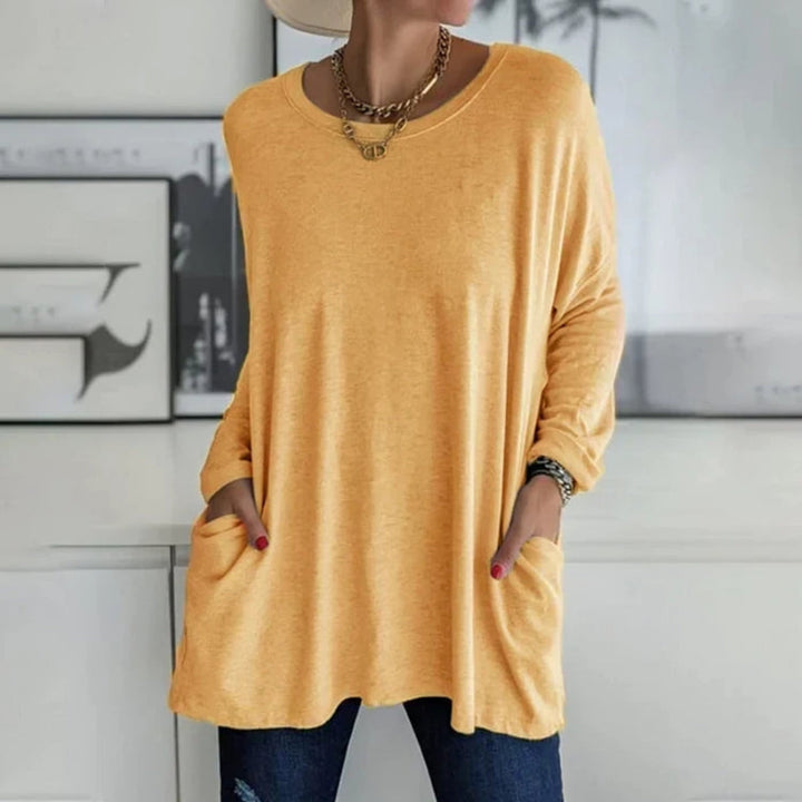 Pull oversize femme léger et confortable avec poches pour la fin de l’été et l’automne