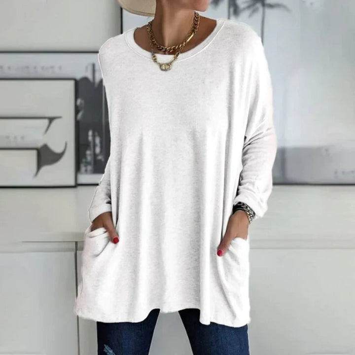 Pull oversize femme léger et confortable avec poches pour la fin de l’été et l’automne