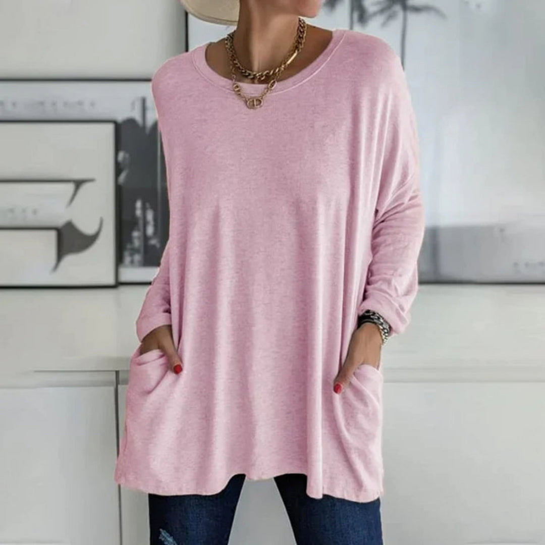 Pull oversize femme léger et confortable avec poches pour la fin de l’été et l’automne