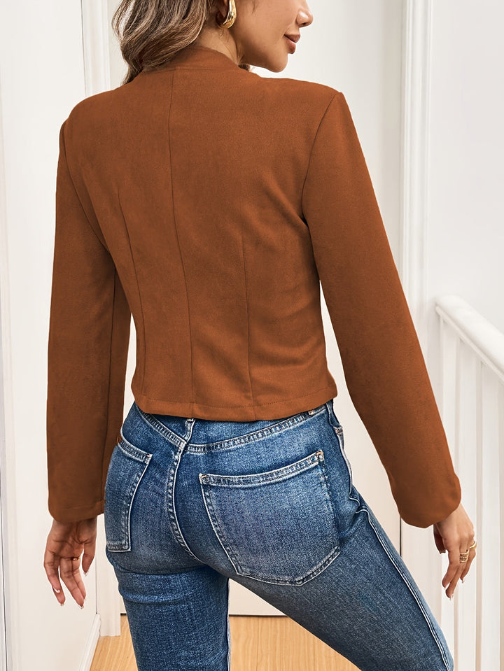 Maija | Elegant Women's Jacket with Stylish Synthetic Suede Button Detail and Double Row of Buttons