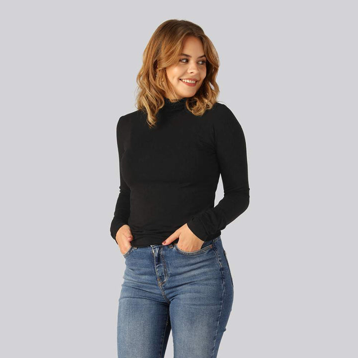 Dallas - Pull col roulé élégant ajusté à manches longues pour un look chic et confortable.