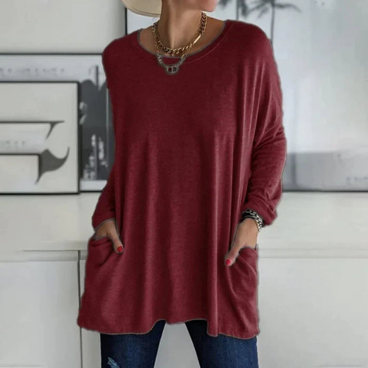 Pull oversize femme léger et confortable avec poches pour la fin de l’été et l’automne