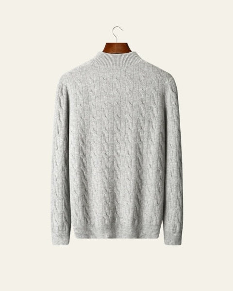 Pull homme en laine mérinos pour l’automne, pull en maille à demi-zip