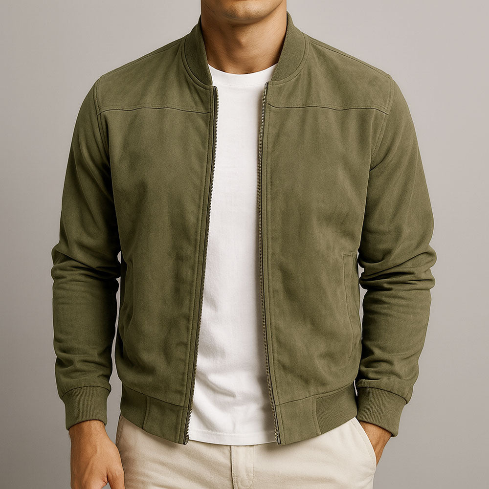 Veste en daim pour homme, élégante et urbaine, idéale pour la mi-saison et l’automne