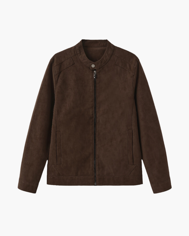 Women's suede leather jacket for autumn, a mid-season jacket for everyday outfits