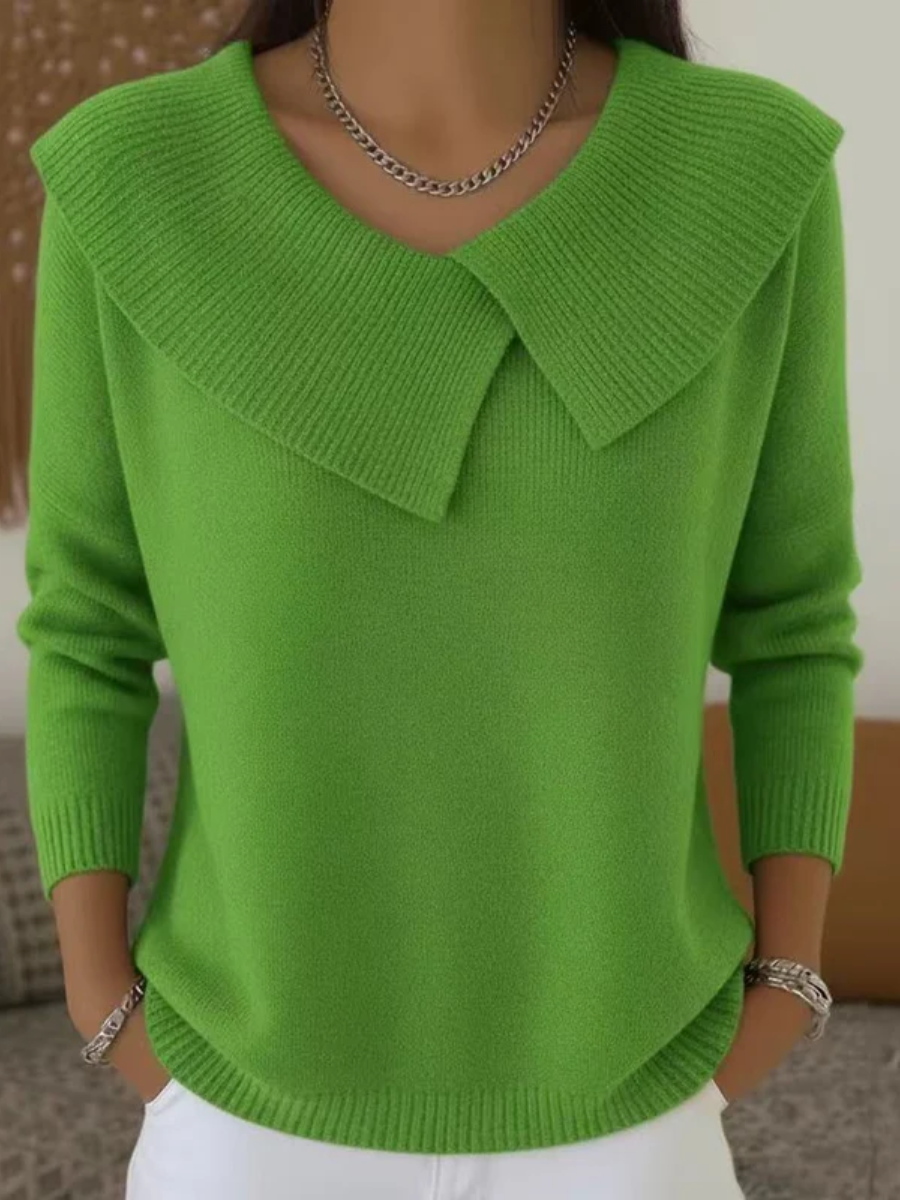 Pull femme en maille à col rond pour l'automne, pour des tenues quotidiennes