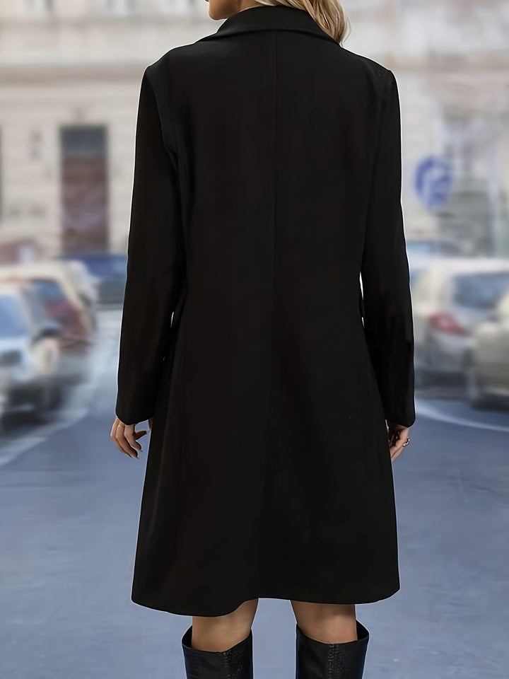 Trench-coat féminin en polyester pour l'automne, manteau élégant de transition pour les tenues quotidiennes